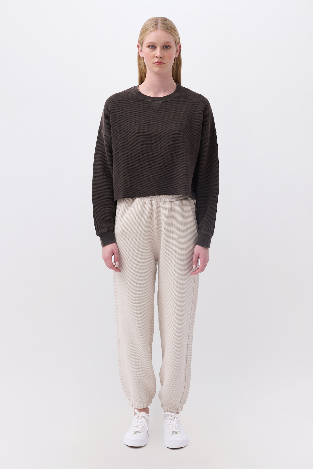 CROPPED WAFFLE LONGSLEEVE