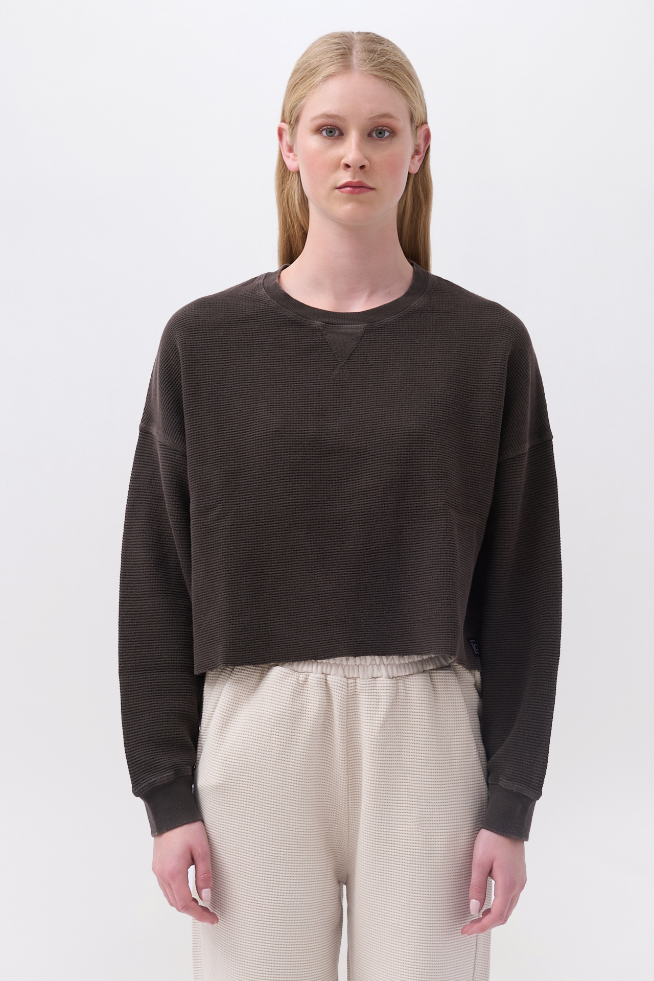 CROPPED WAFFLE LONGSLEEVE