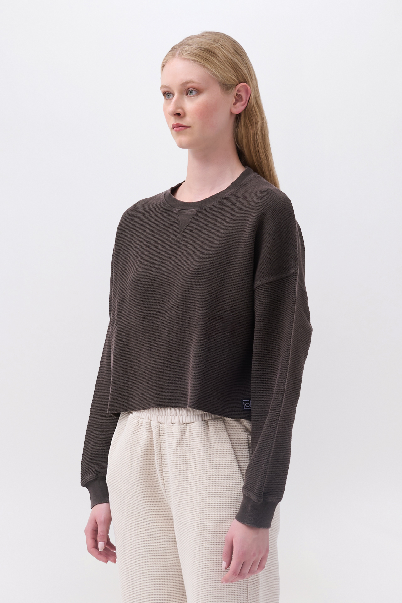 CROPPED WAFFLE LONGSLEEVE