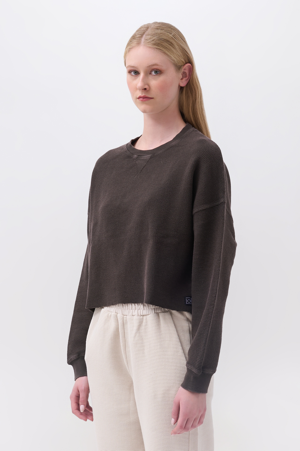 CROPPED WAFFLE LONGSLEEVE