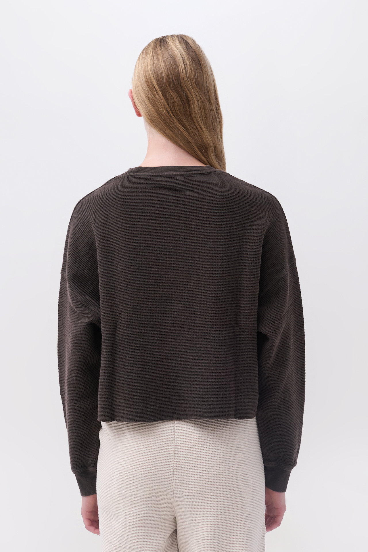CROPPED WAFFLE LONGSLEEVE