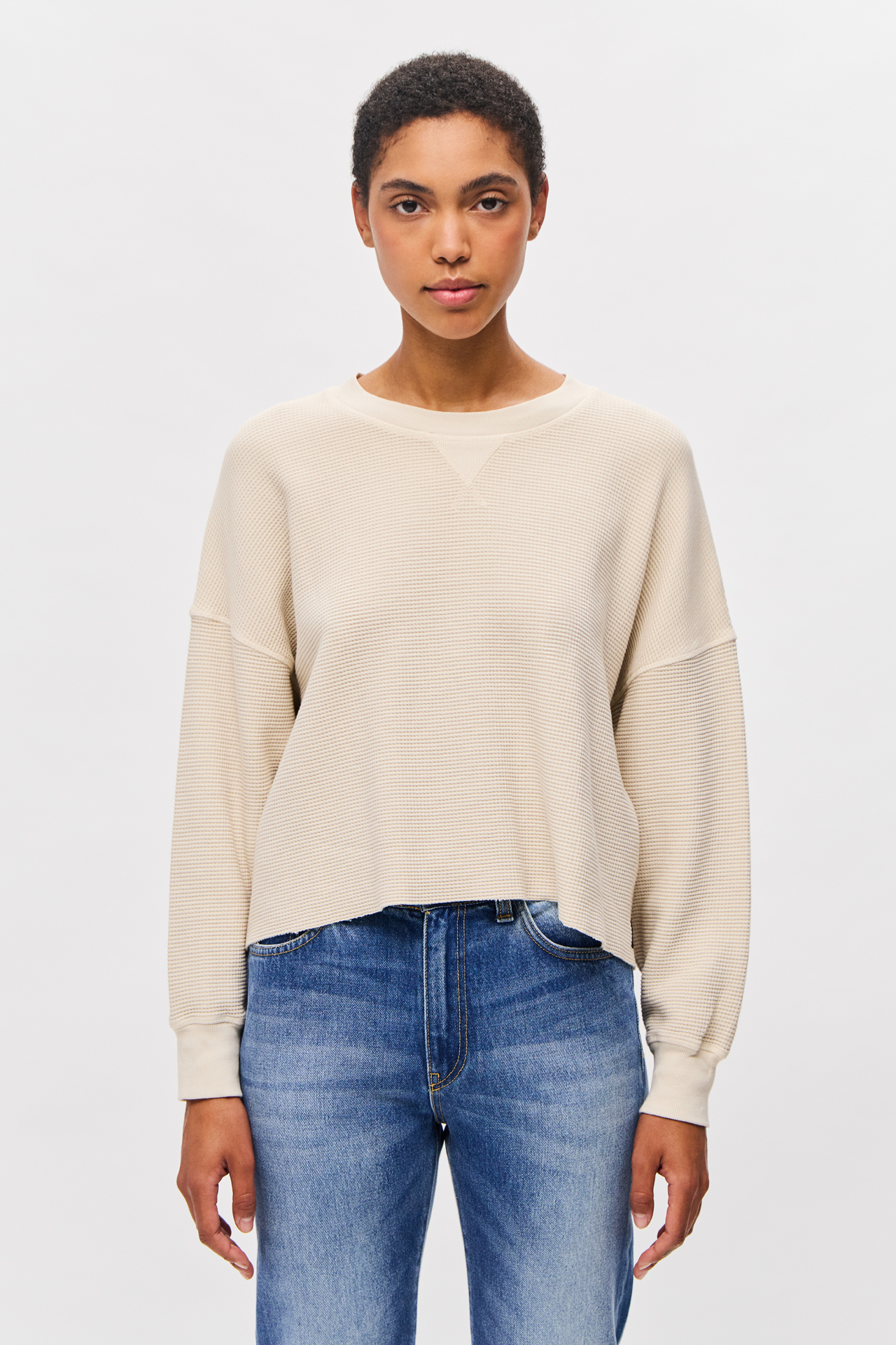CROPPED WAFFLE LONGSLEEVE