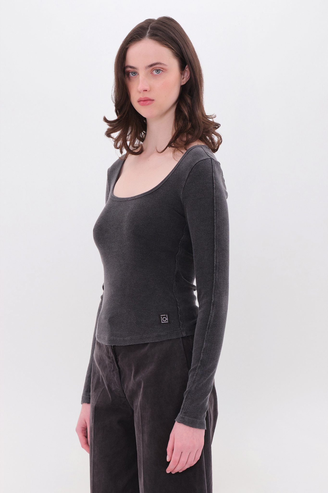 SCOOPNECK RIB LONGSLEEVE