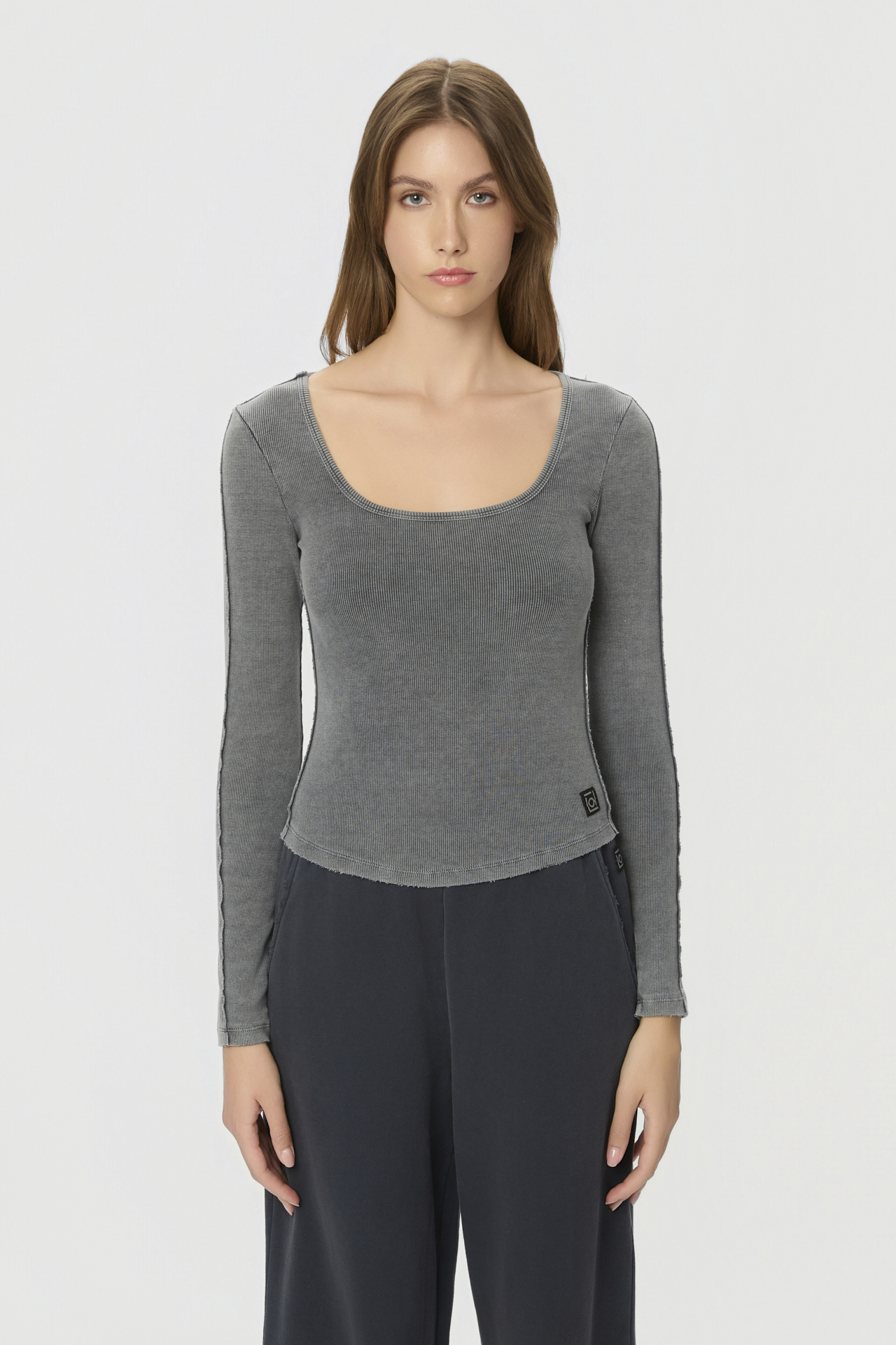 SCOOPNECK RIB LONGSLEEVE