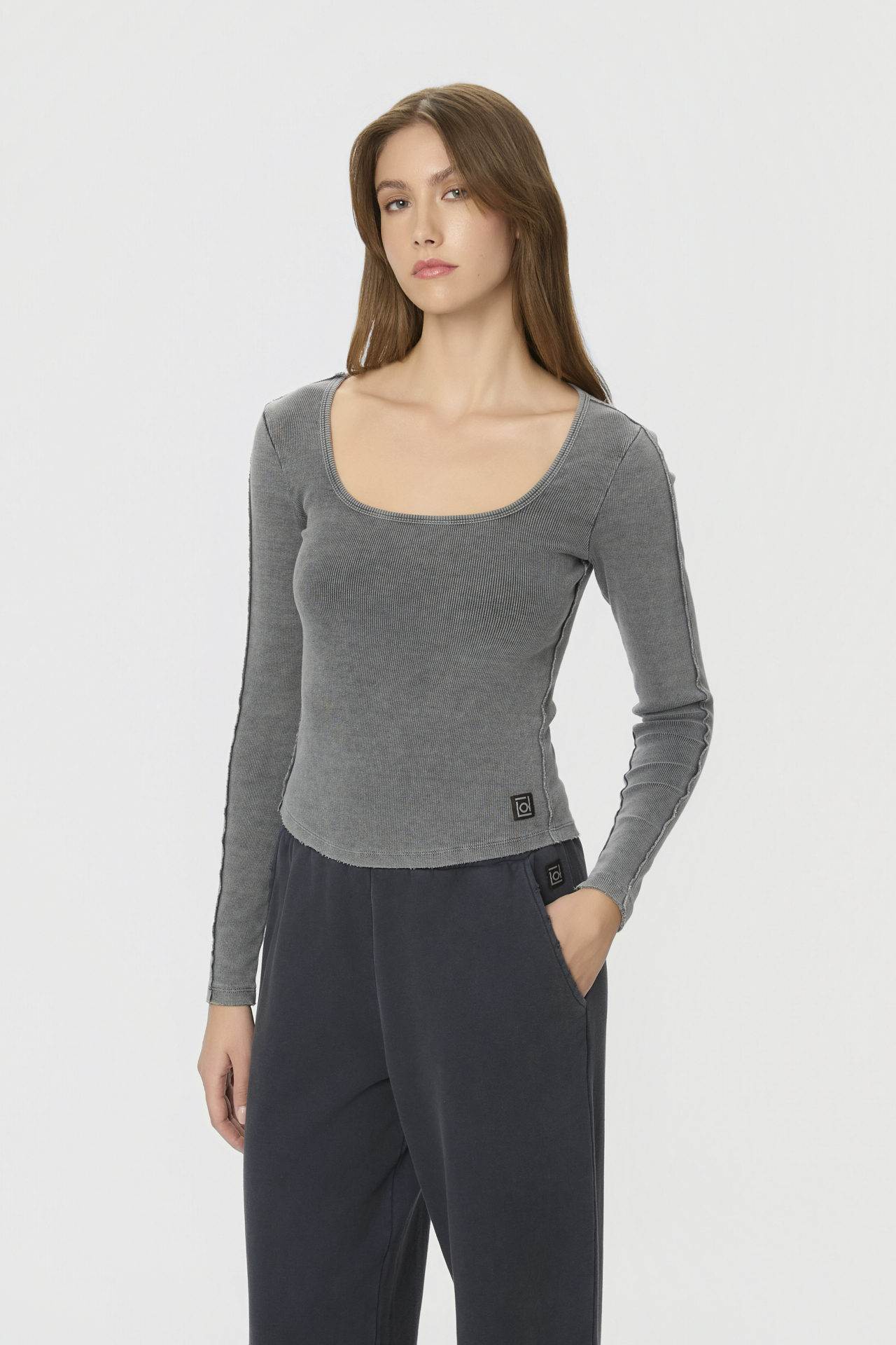 SCOOPNECK RIB LONGSLEEVE