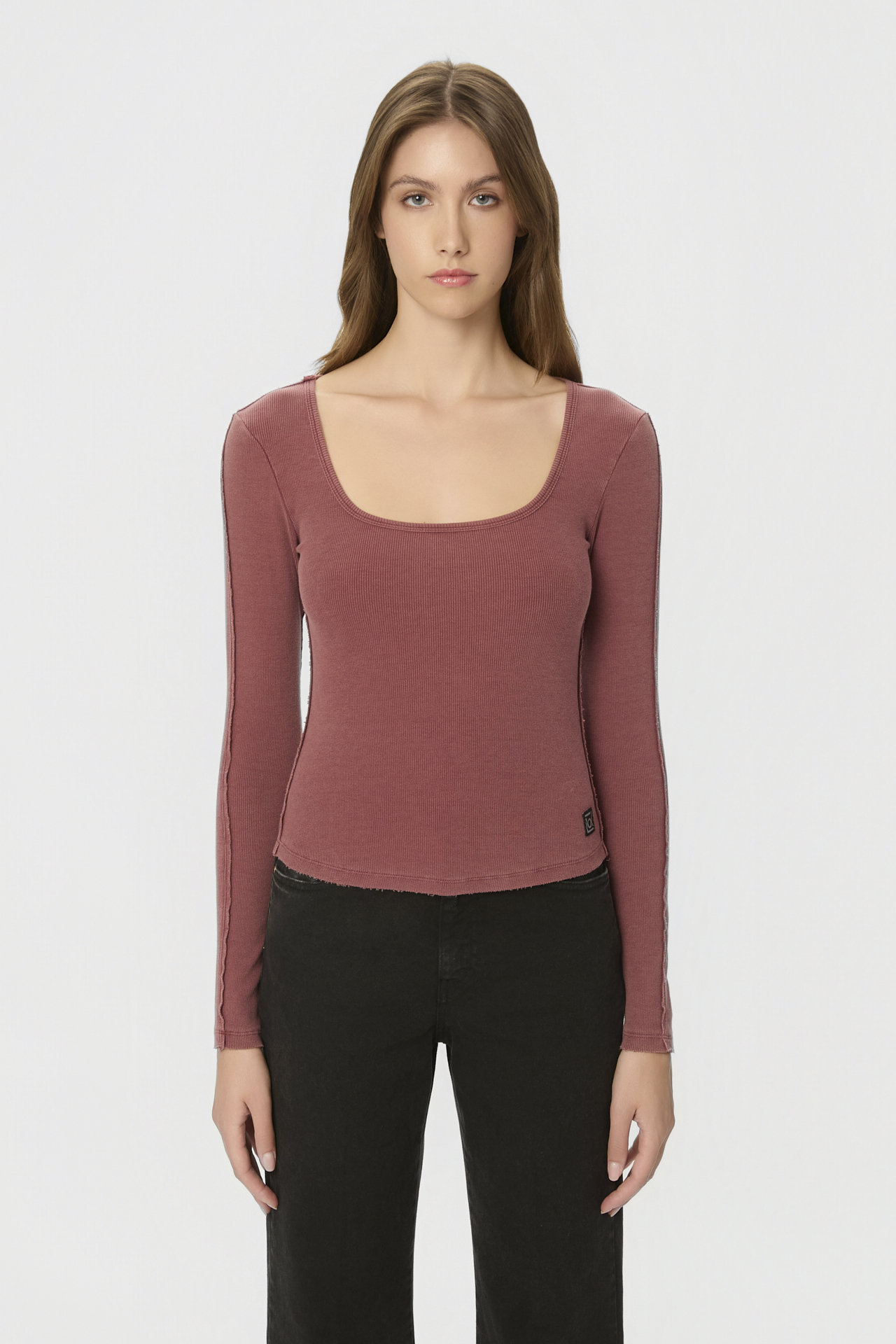 SCOOPNECK RIB LONGSLEEVE