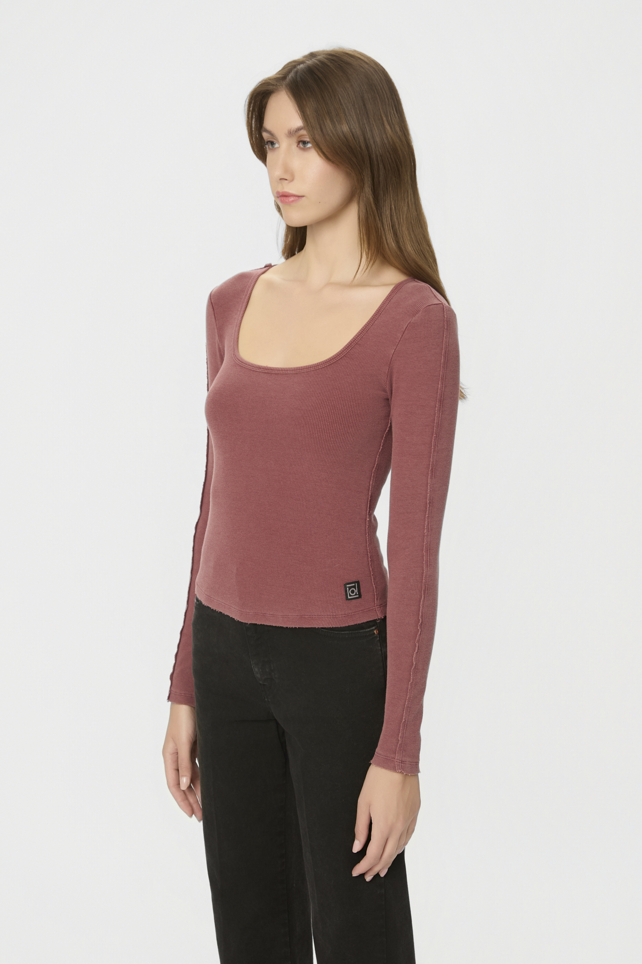 SCOOPNECK RIB LONGSLEEVE
