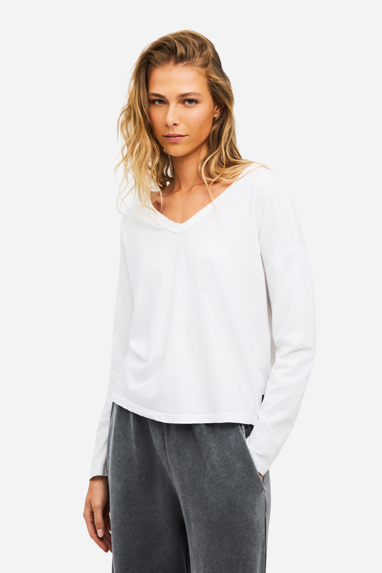 V NECK RELAXED LONGSLEEVE