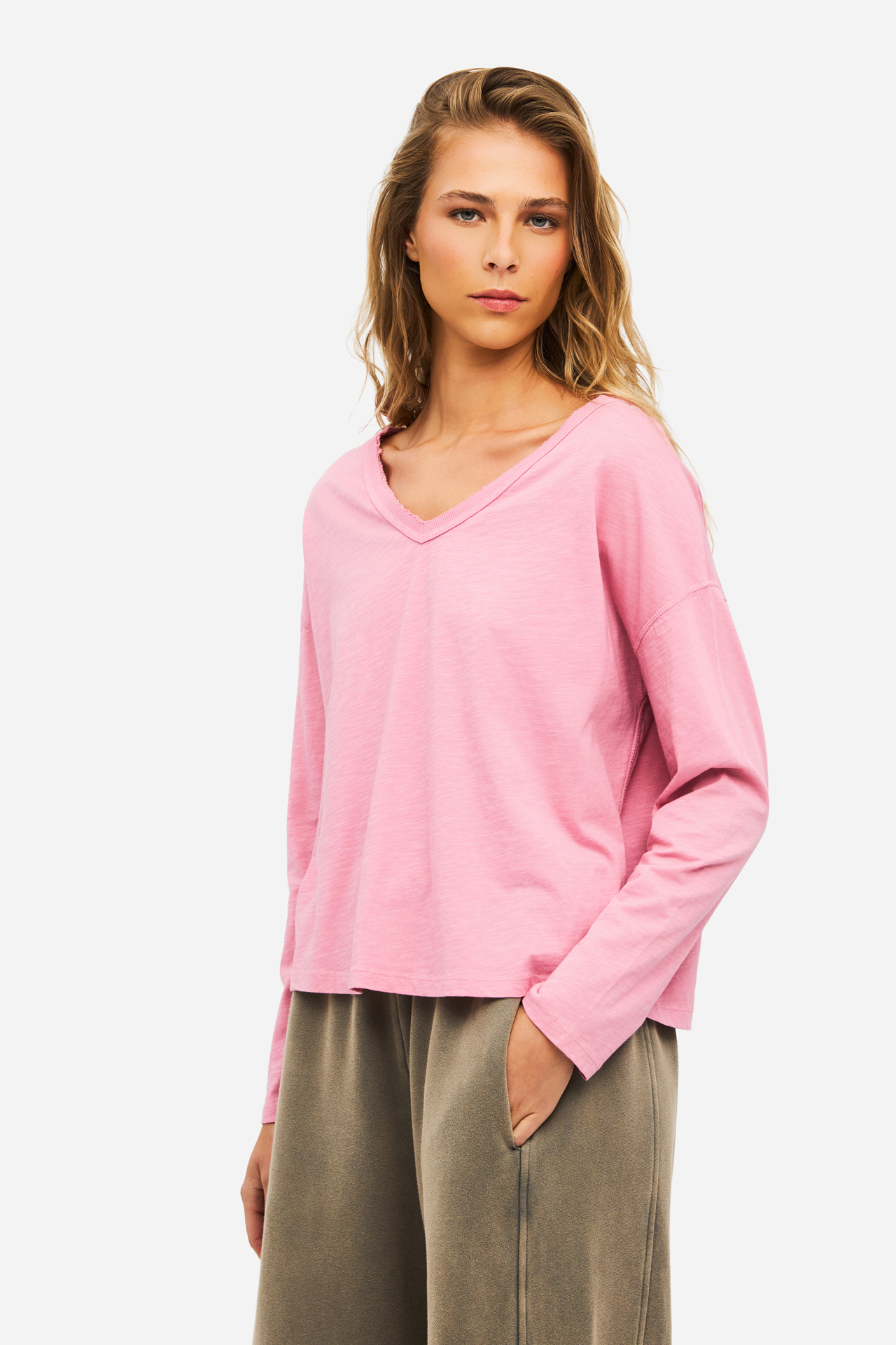V NECK RELAXED LONGSLEEVE