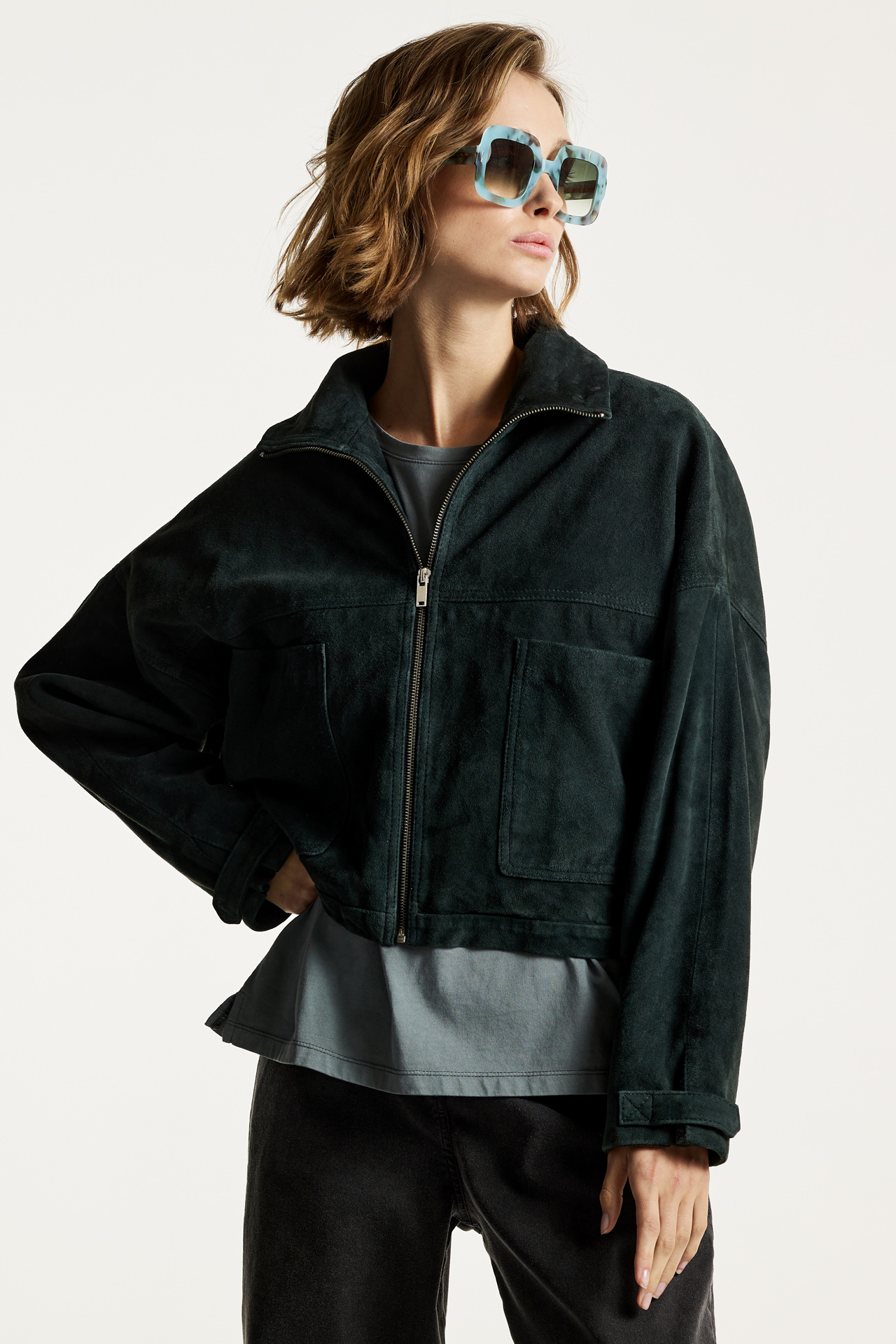Crop Suede Jacket