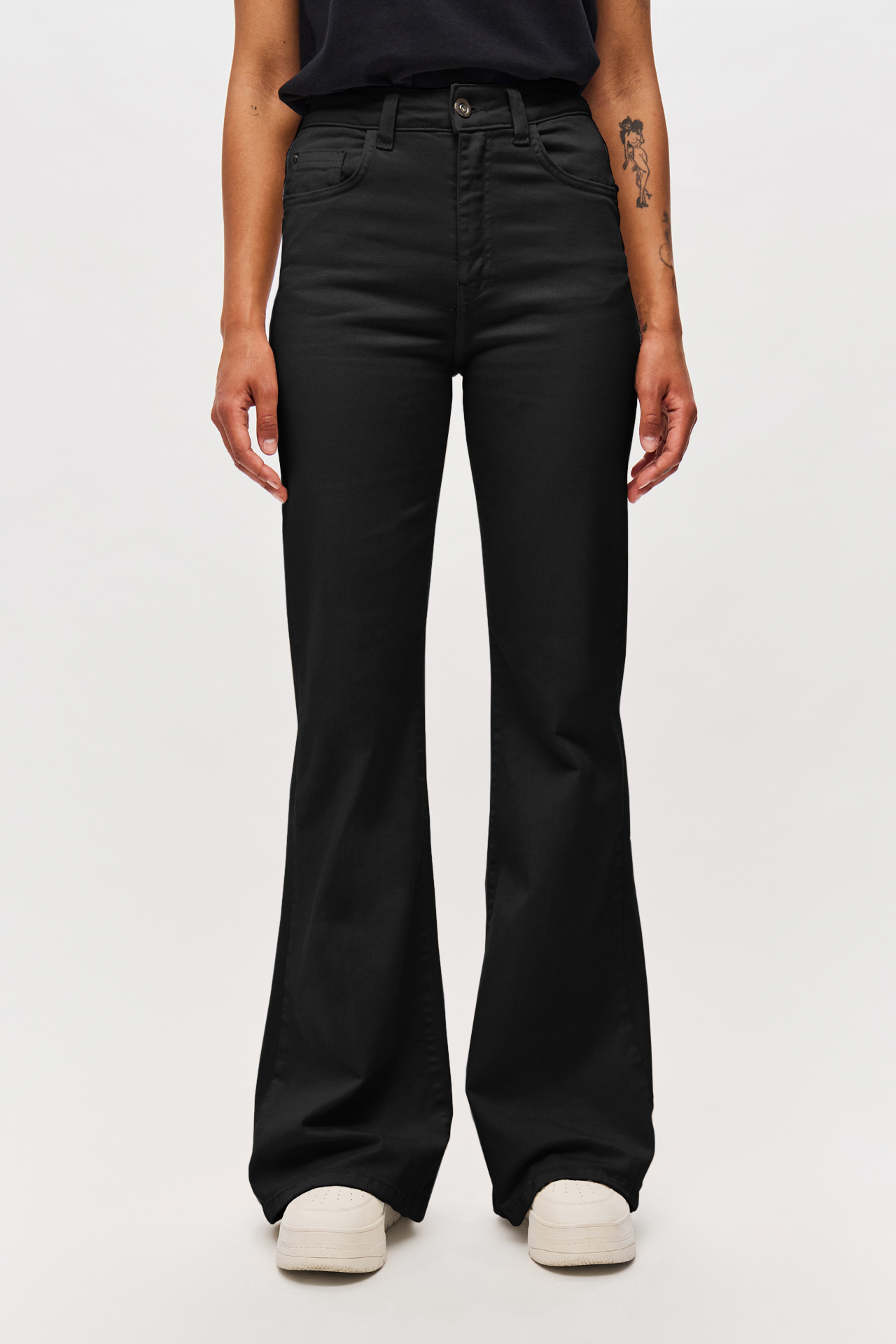 MID-RISE SKINNY FLARE TROUSERS
