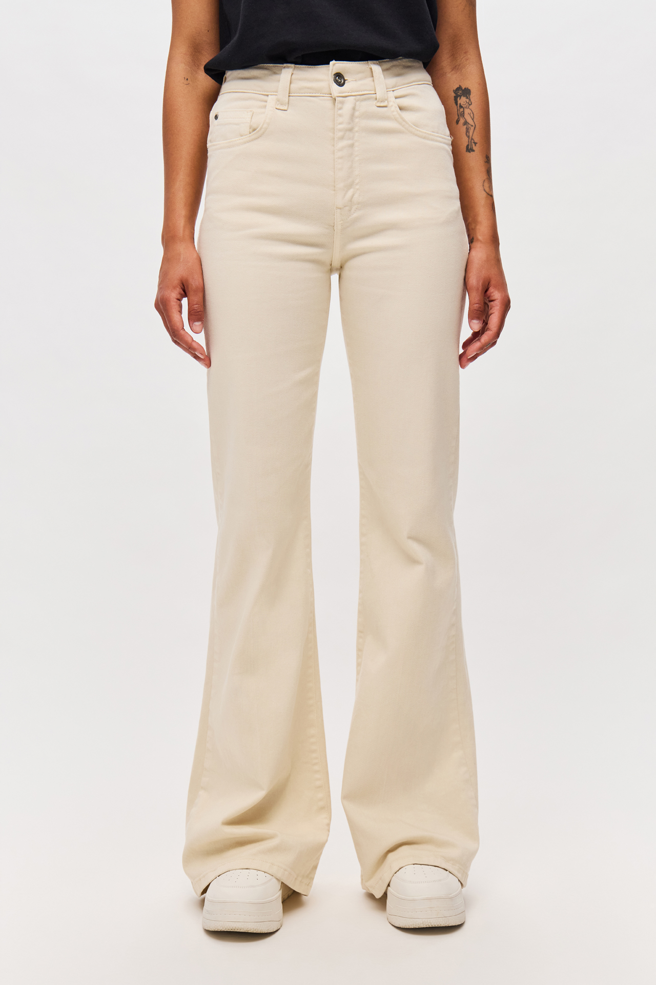 MID-RISE SKINNY FLARE TROUSERS