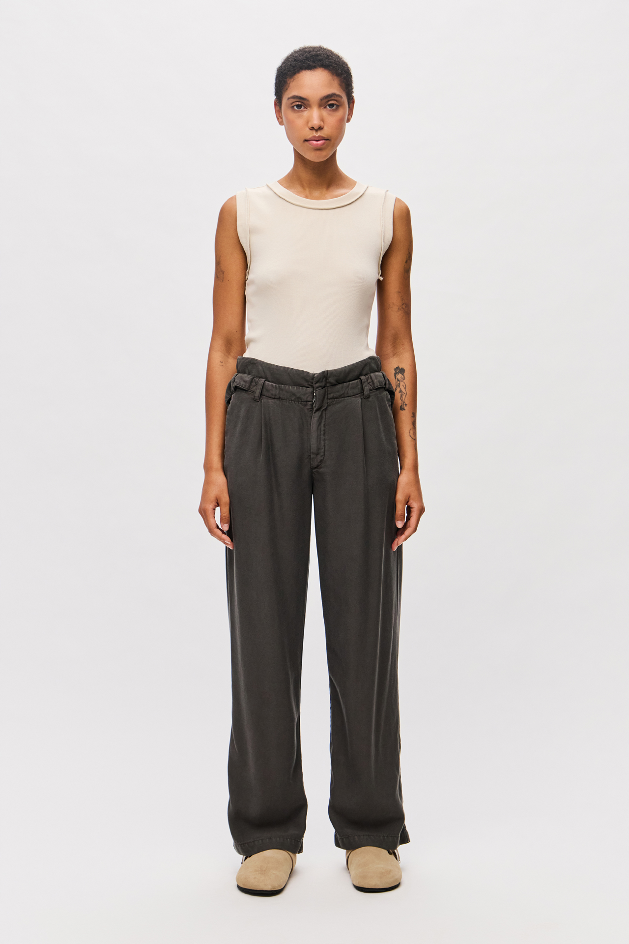 DOUBLE WAISTBAND WIDELEG