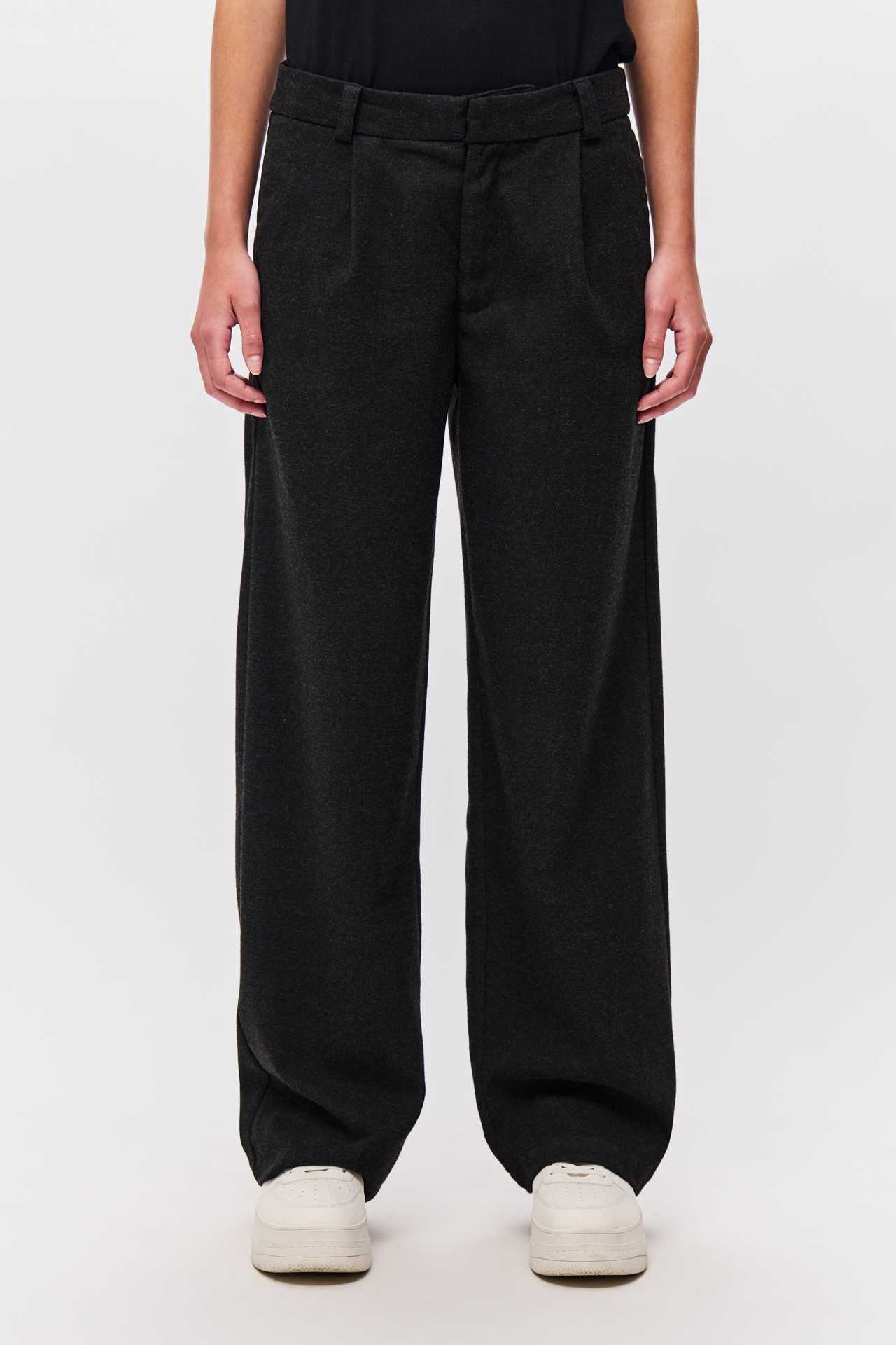 WIDELEG TWILL TROUSERS