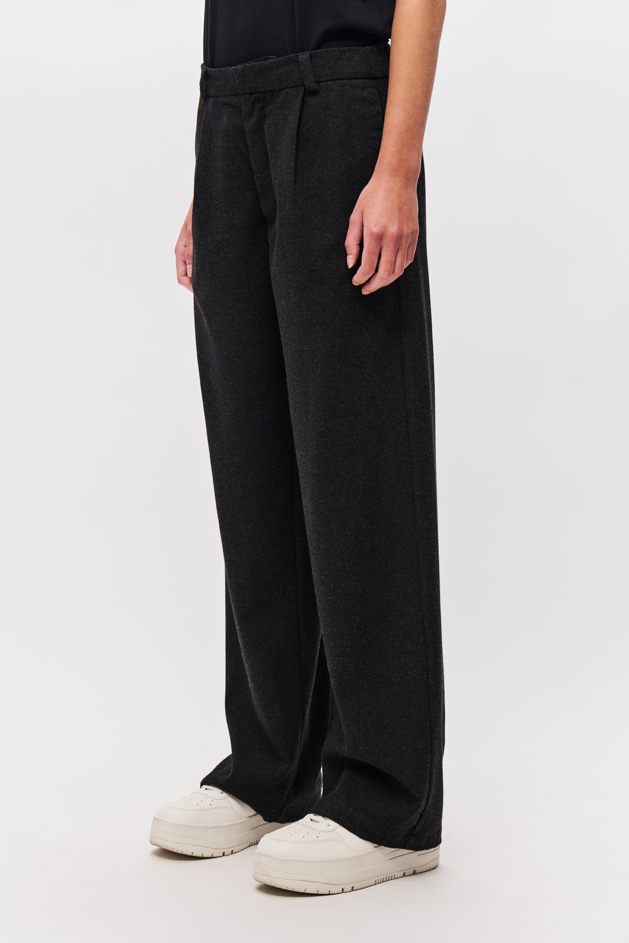 WIDELEG TWILL TROUSERS