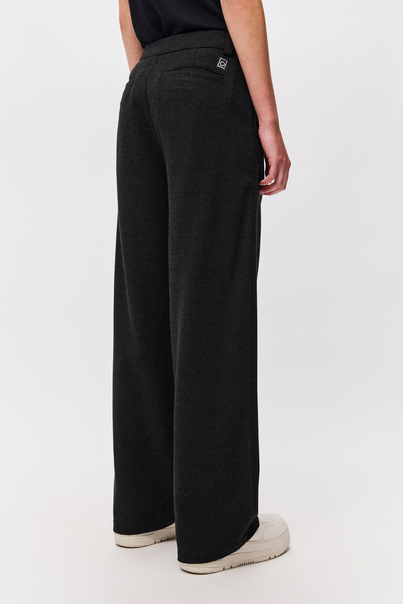 WIDELEG TWILL TROUSERS