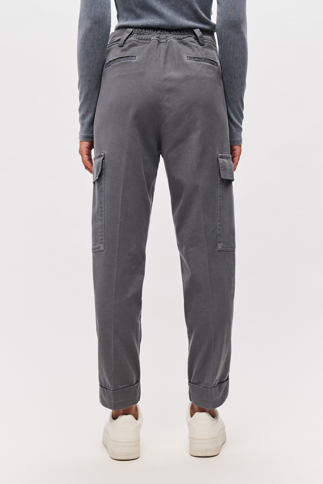HIGH WAIST PLEATED CARGO PANTS