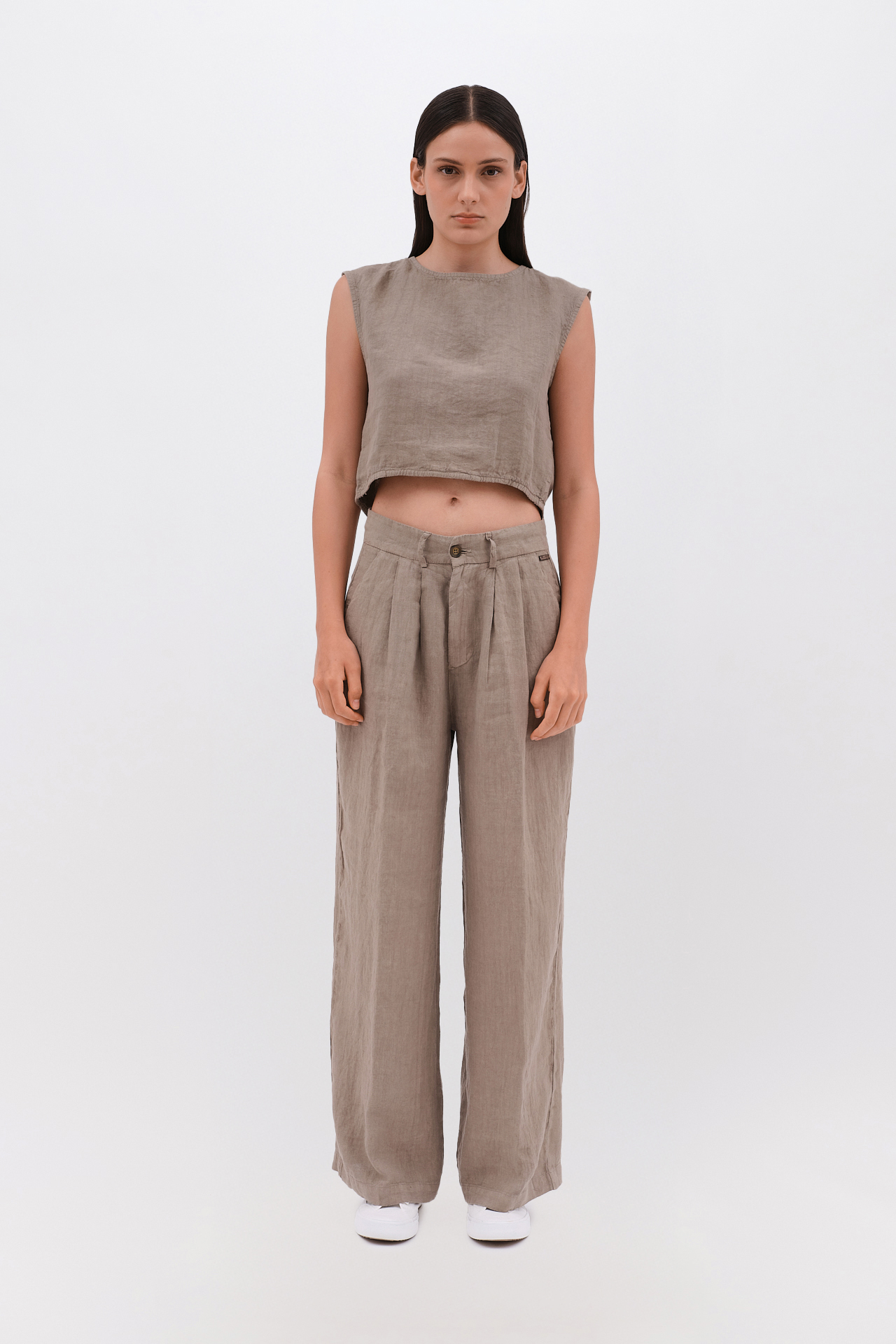 WIDELEG PLEATED PANTS