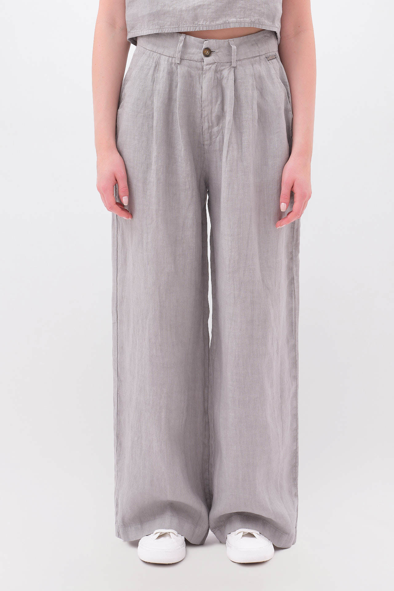 WIDELEG PLEATED PANTS