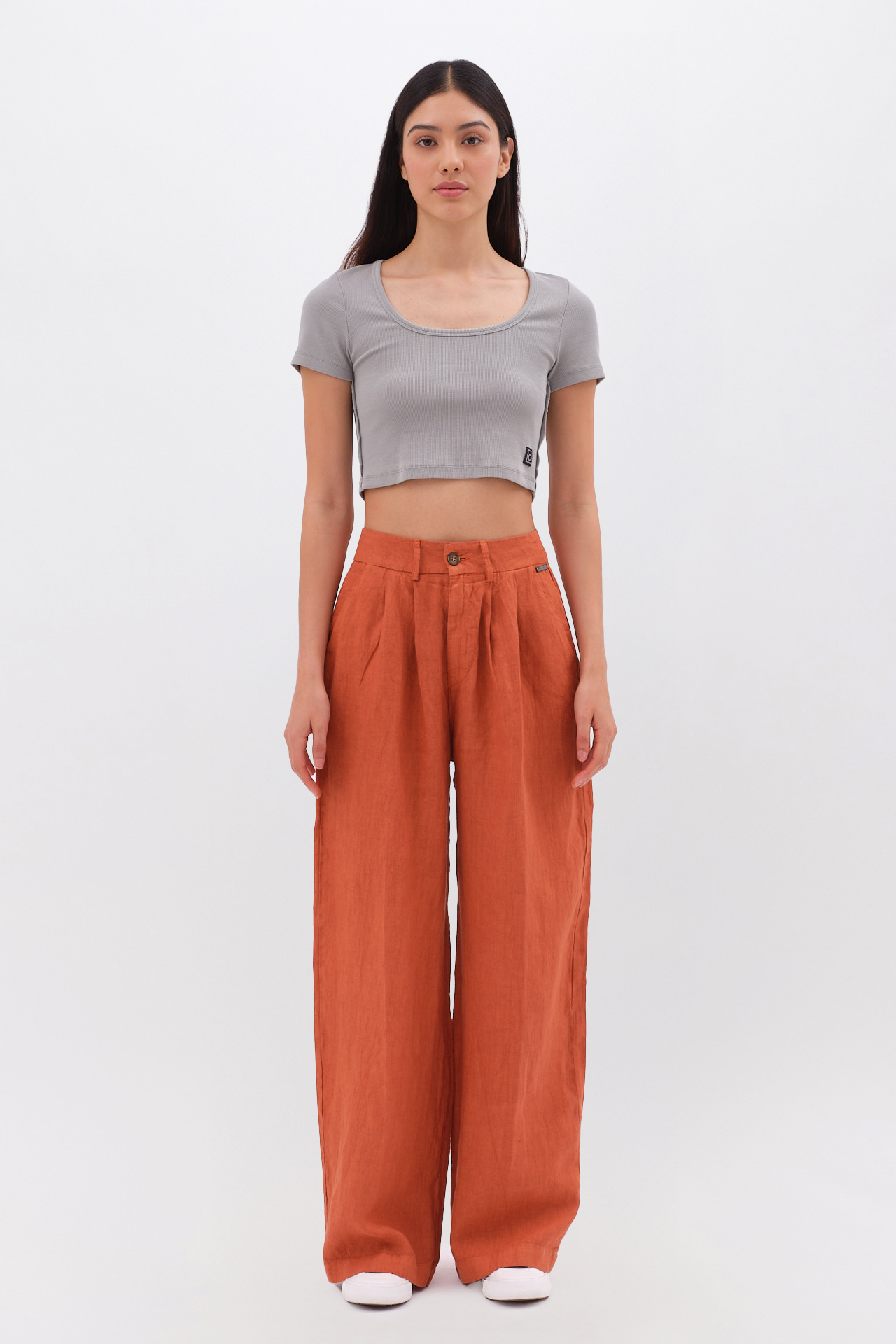 WIDELEG PLEATED PANTS