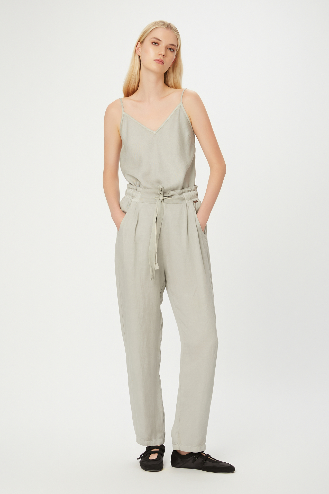 TENCEL LINEN DRAWSTRING PANTS