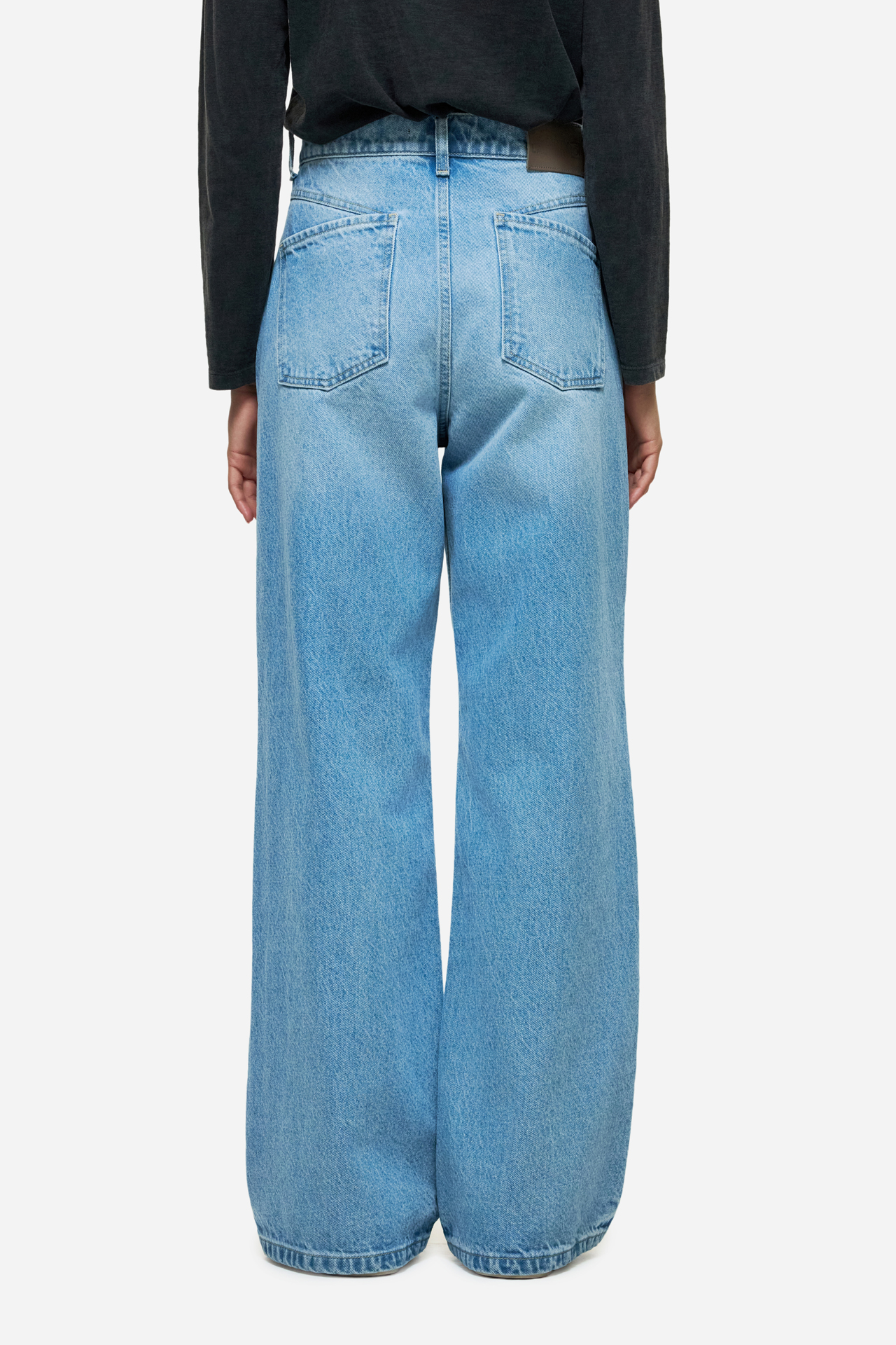 WIDE LEG DENIM TROUSERS
