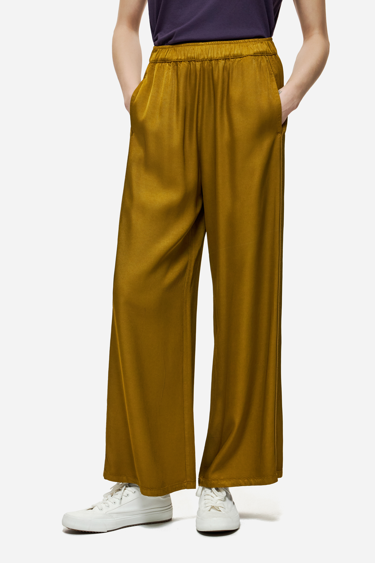 SATIN WIDE LEG PANTS