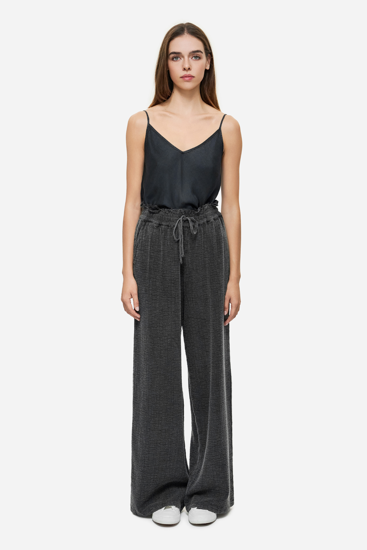 WIDE LEG PANTS WITH RAW EDGES