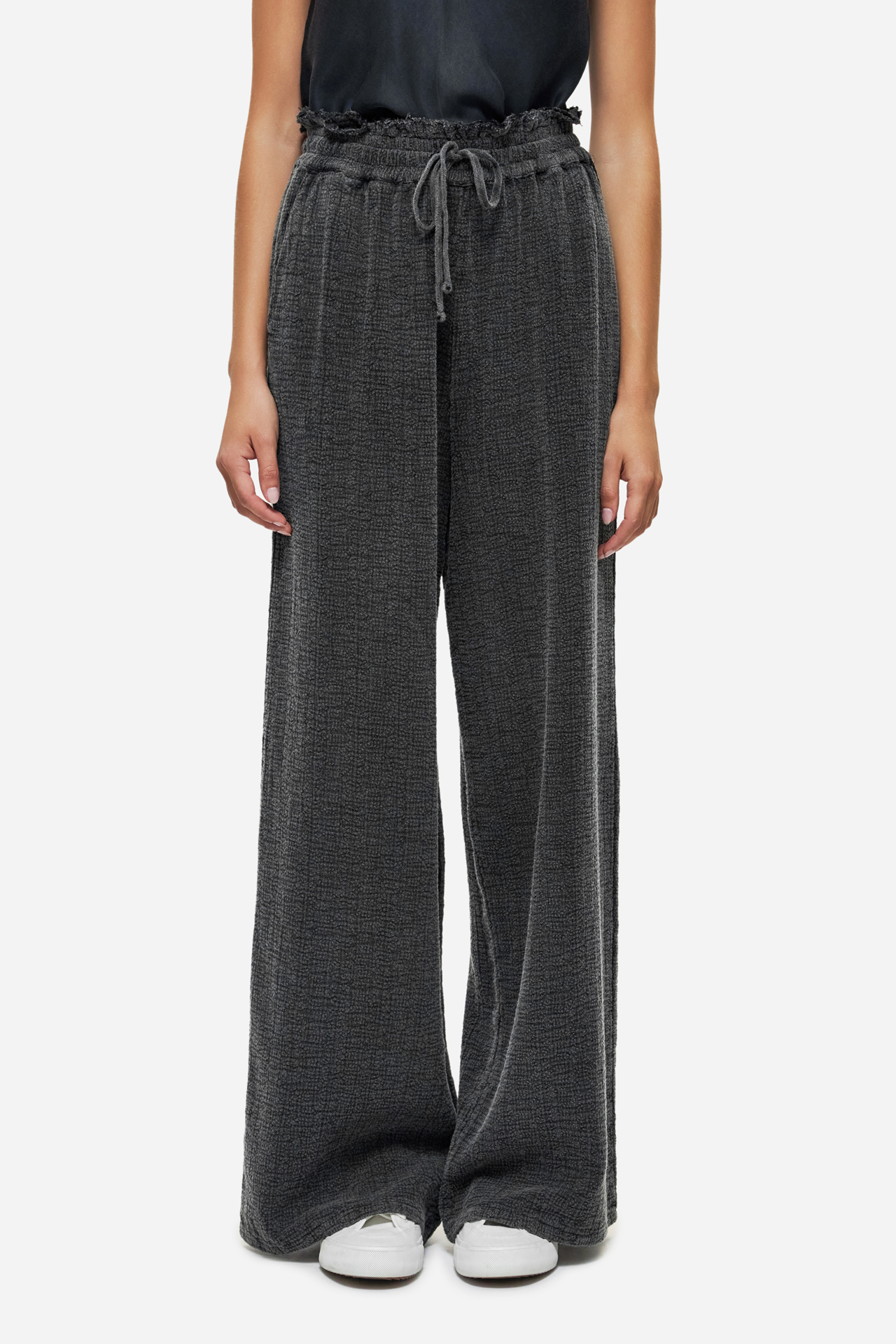 WIDE LEG PANTS WITH RAW EDGES
