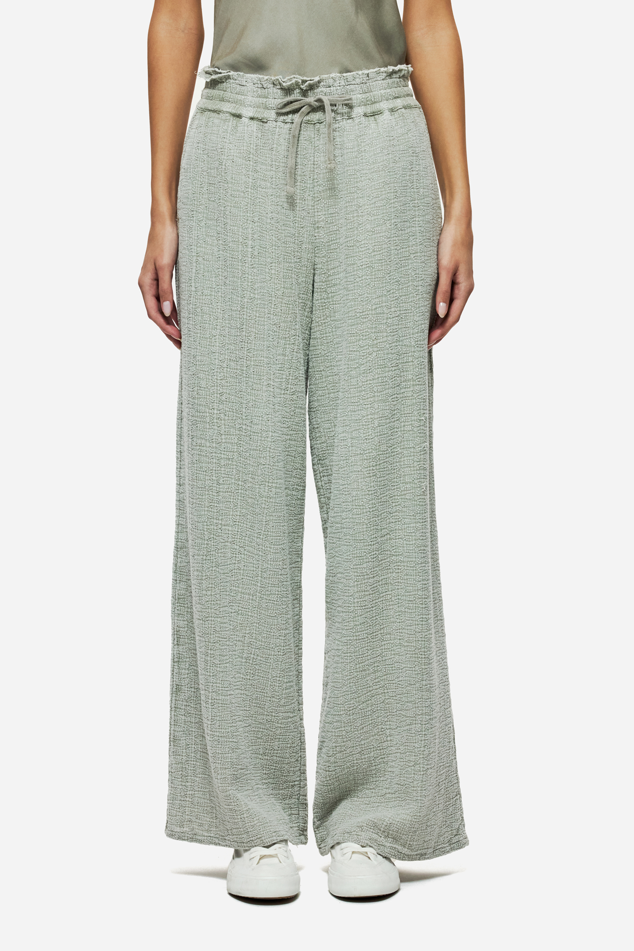 WIDE LEG PANTS WITH RAW EDGES