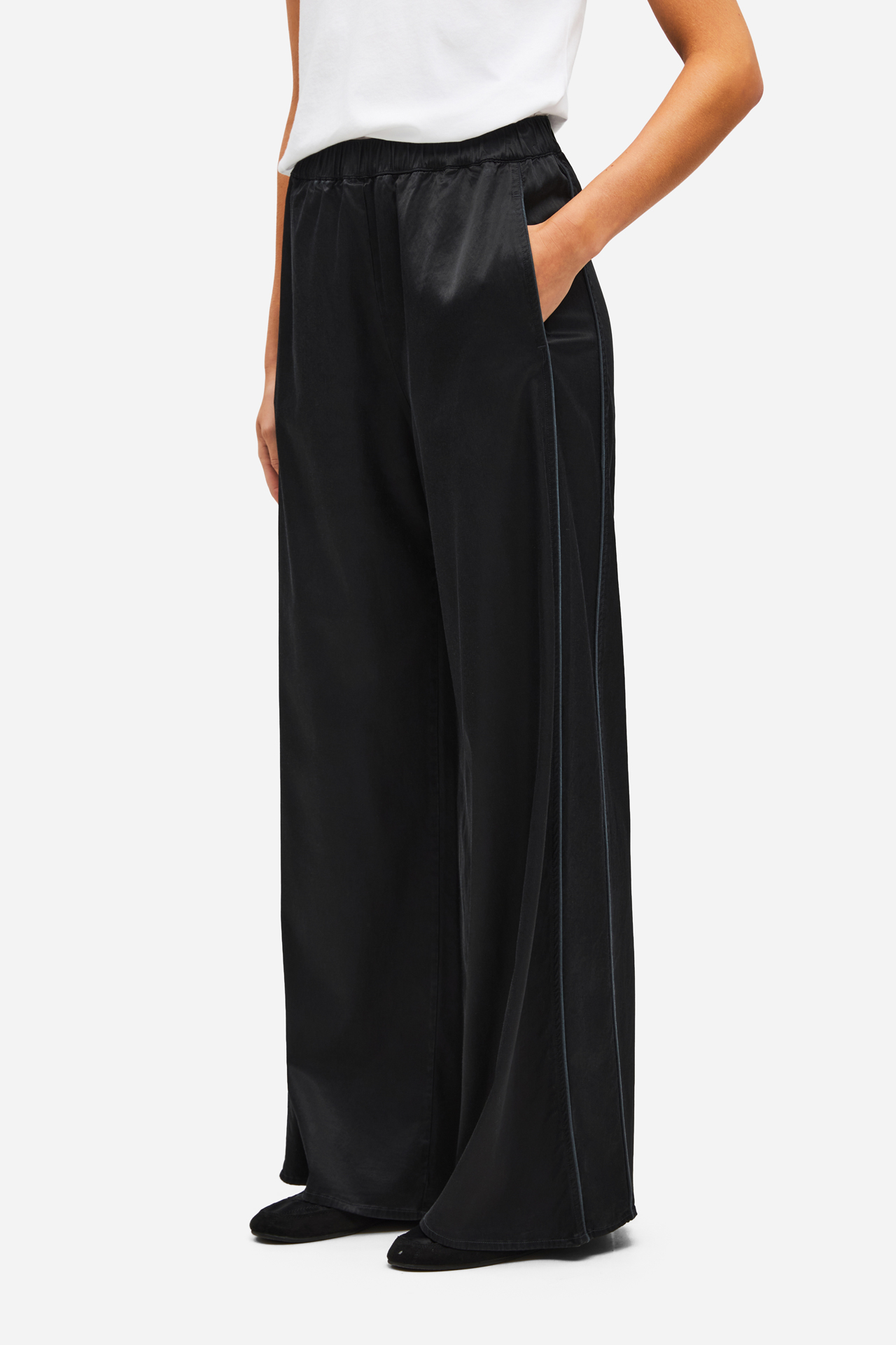 SATIN WIDE LEG PANTS