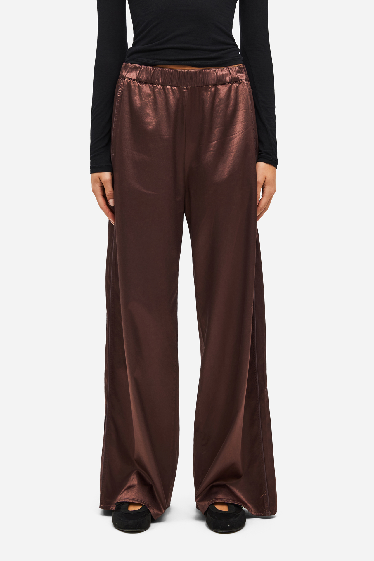 SATIN WIDE LEG PANTS