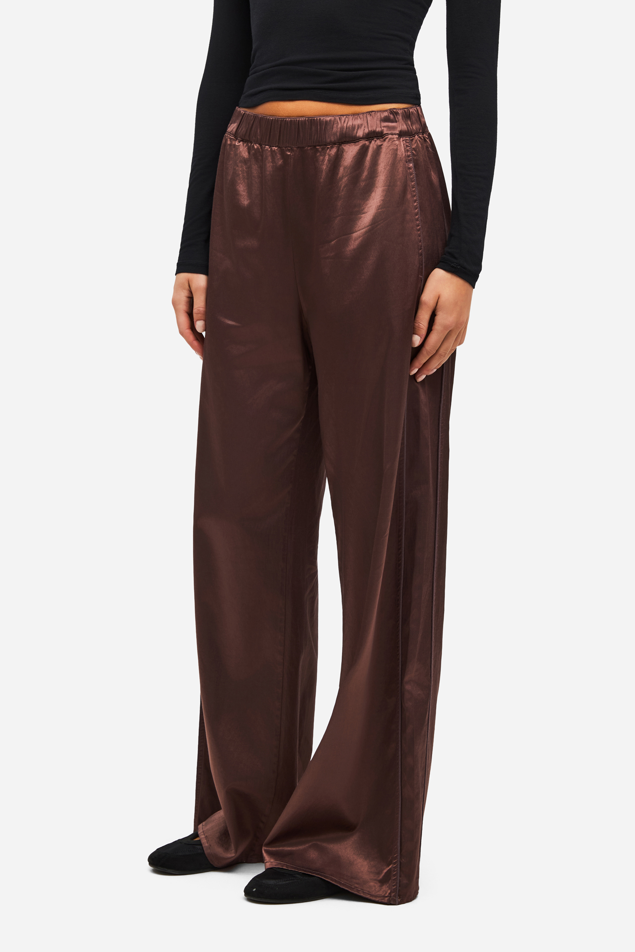 SATIN WIDE LEG PANTS