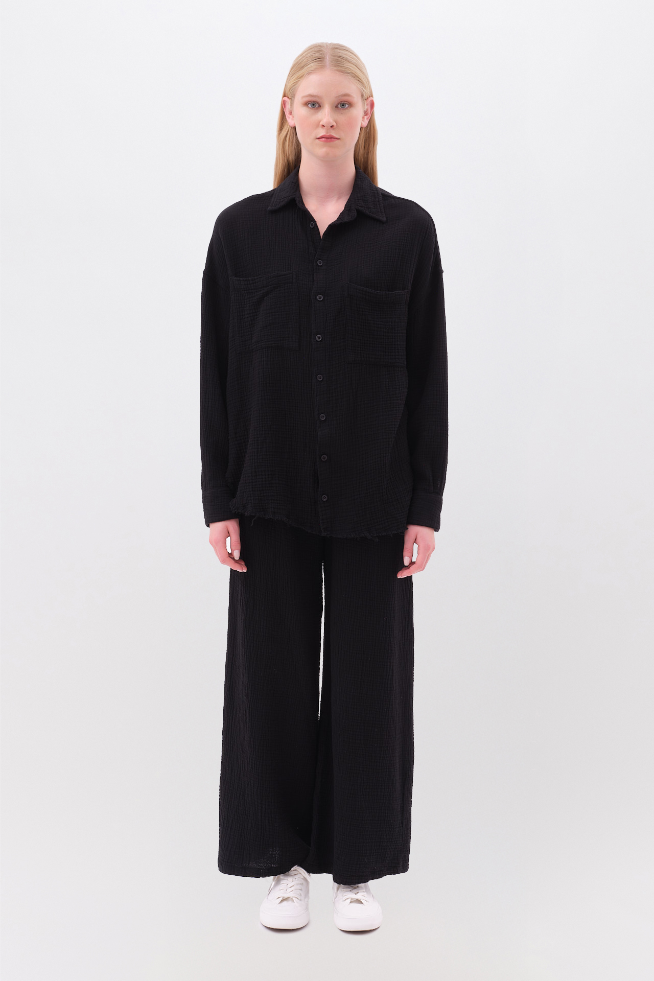 RELAXED SHIRT WITH RAW EDGES