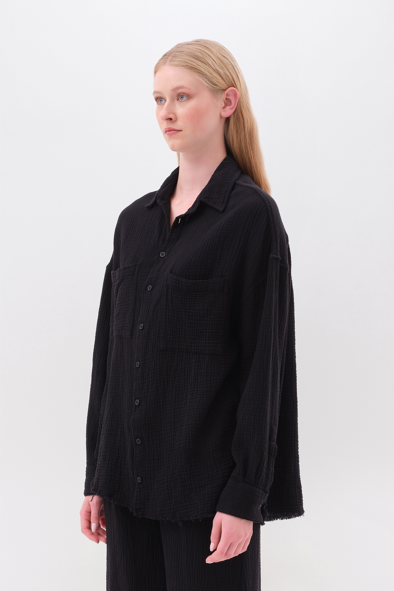 RELAXED SHIRT WITH RAW EDGES