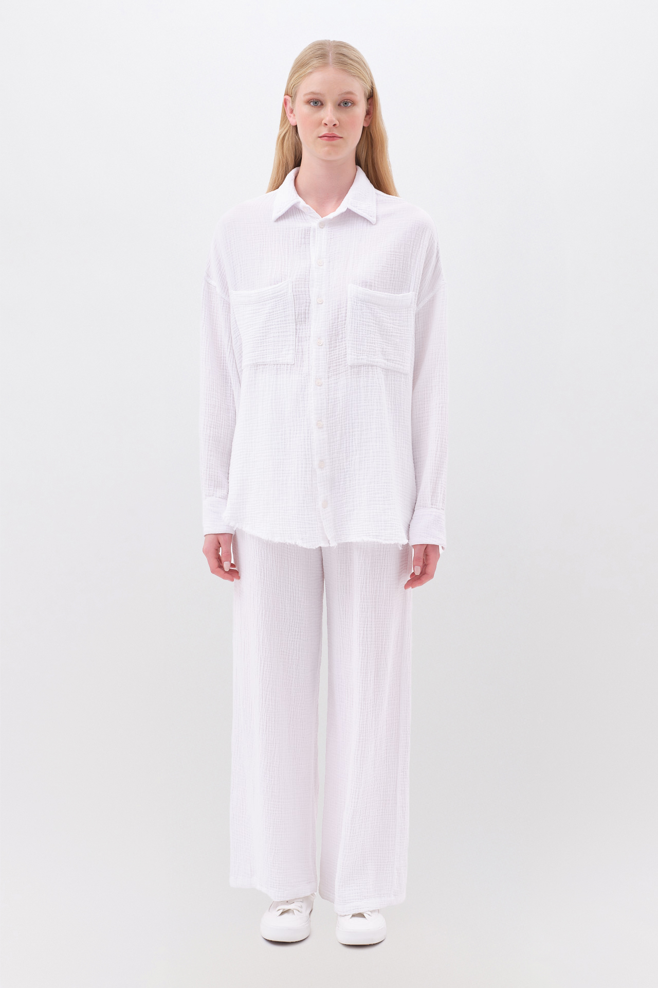RELAXED SHIRT WITH RAW EDGES