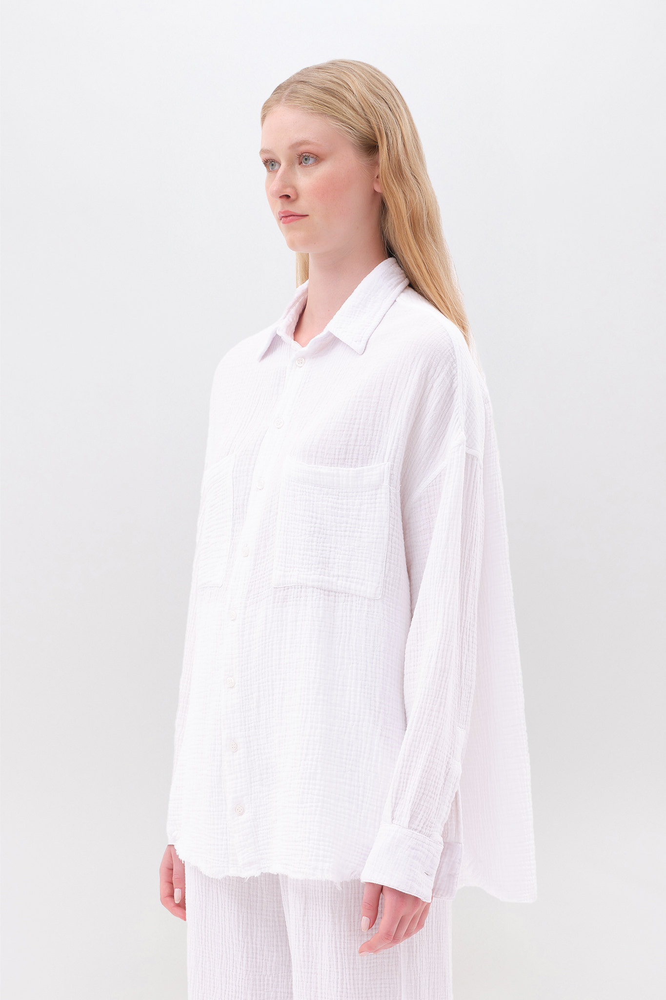 RELAXED SHIRT WITH RAW EDGES
