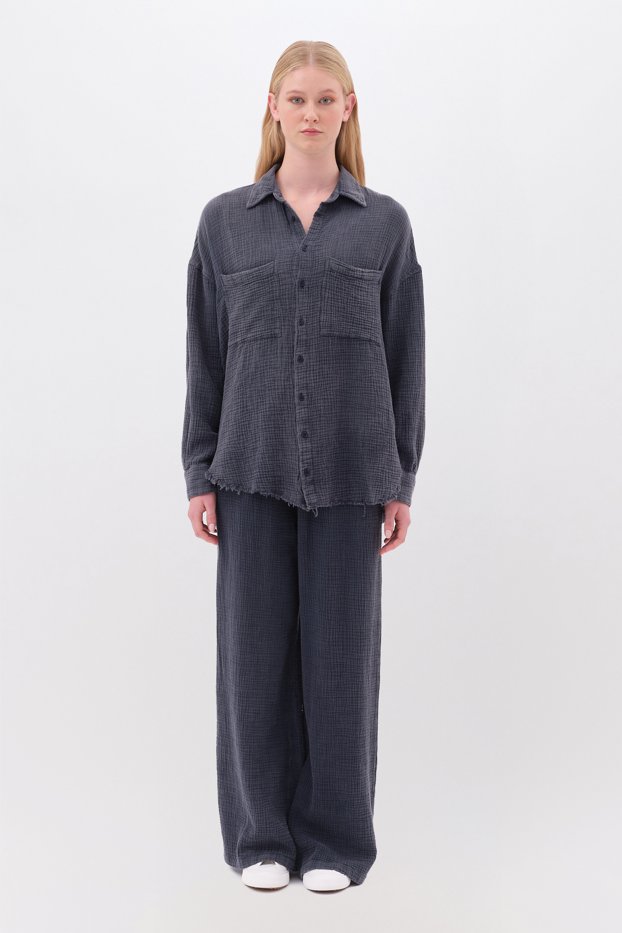RELAXED SHIRT WITH RAW EDGES
