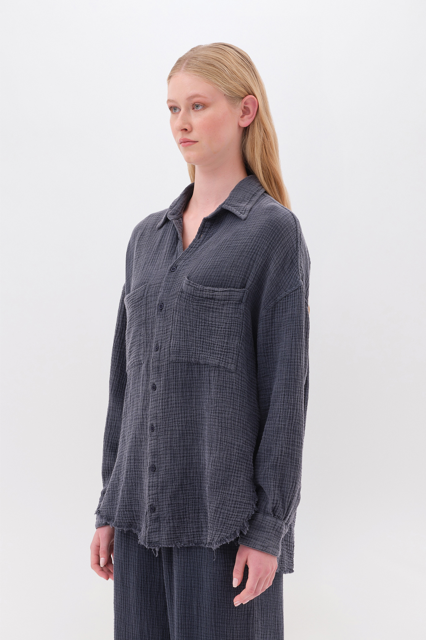 RELAXED SHIRT WITH RAW EDGES