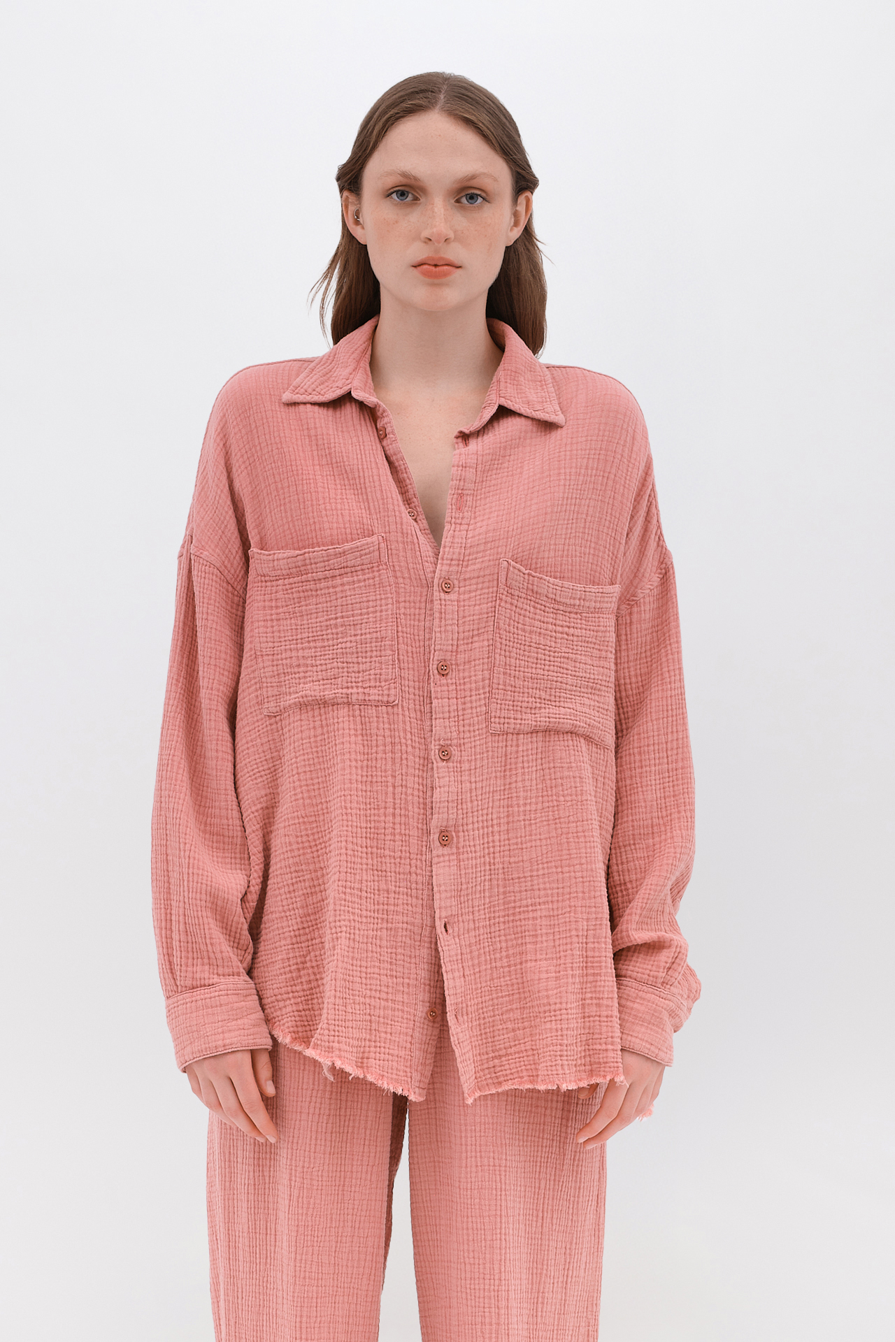 RELAXED SHIRT WITH RAW EDGES