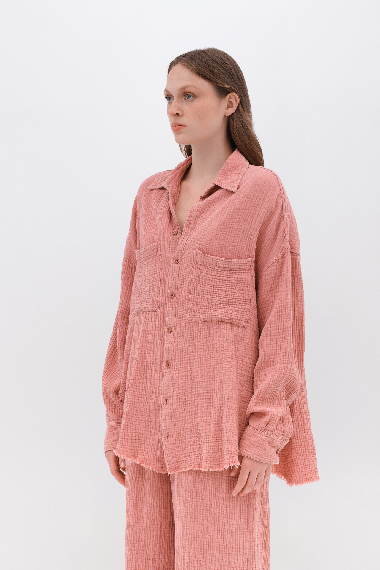 RELAXED SHIRT WITH RAW EDGES