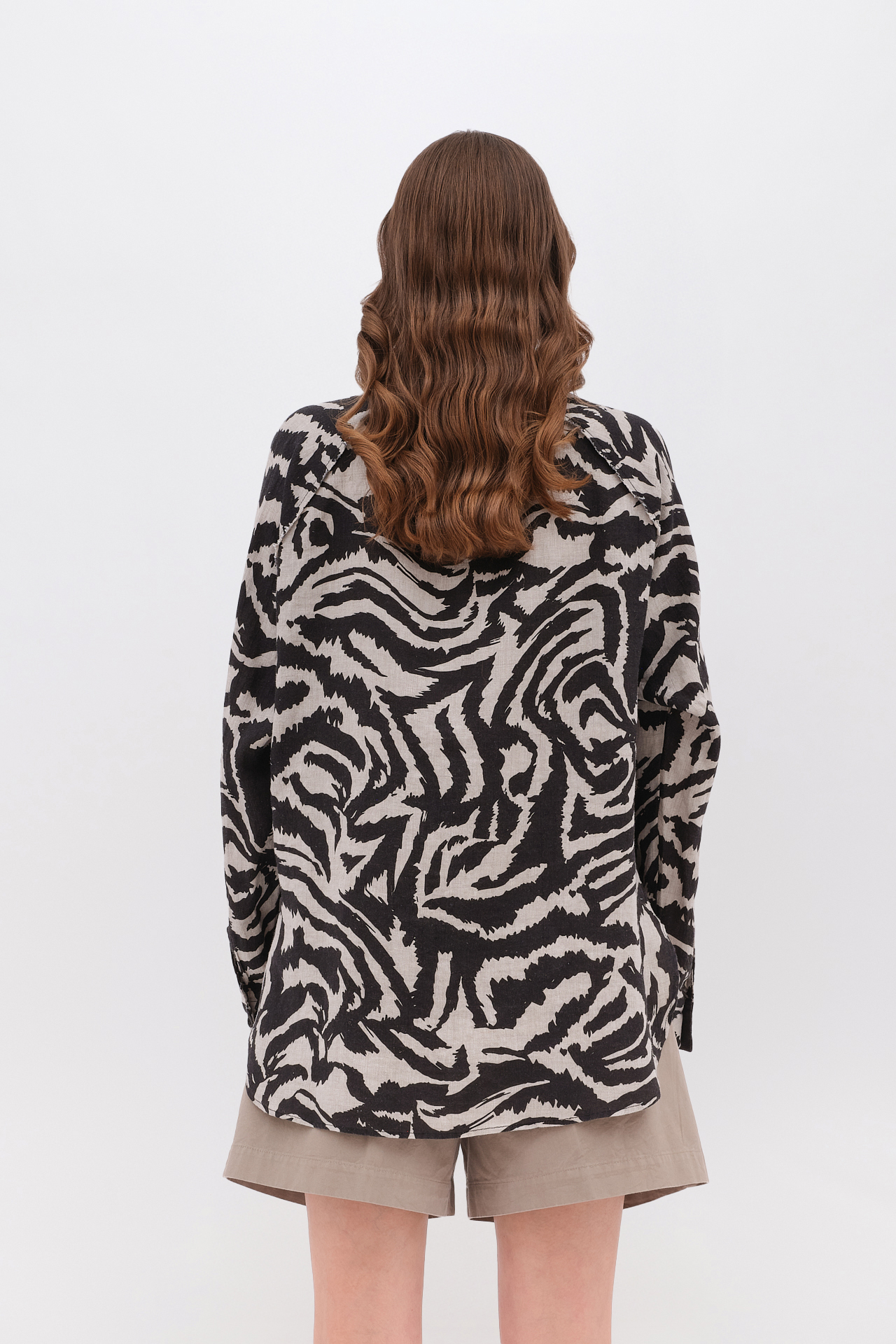ANIMAL PRINTED LINEN SHIRT