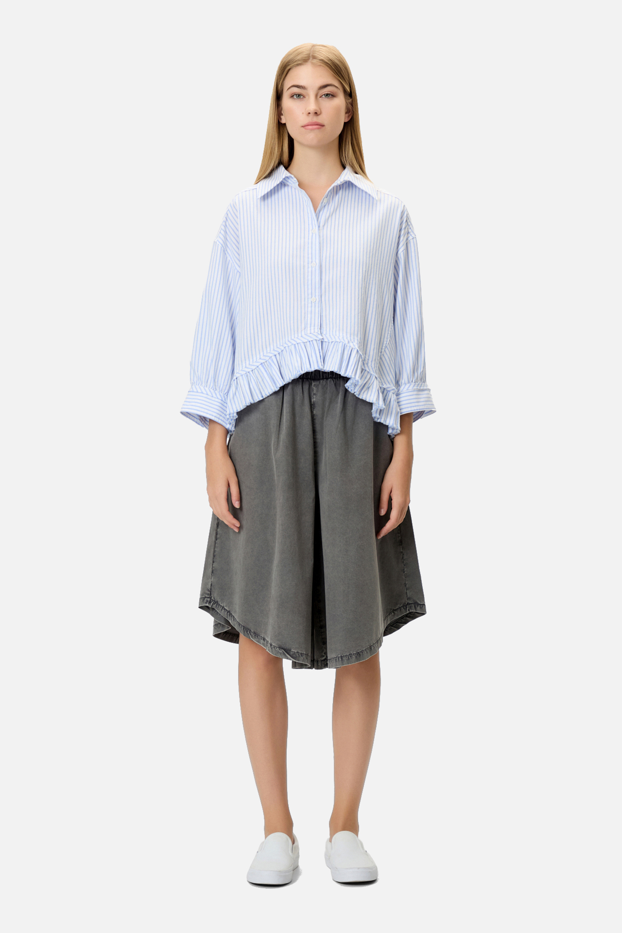 STRIPED CROPPED SHIRT