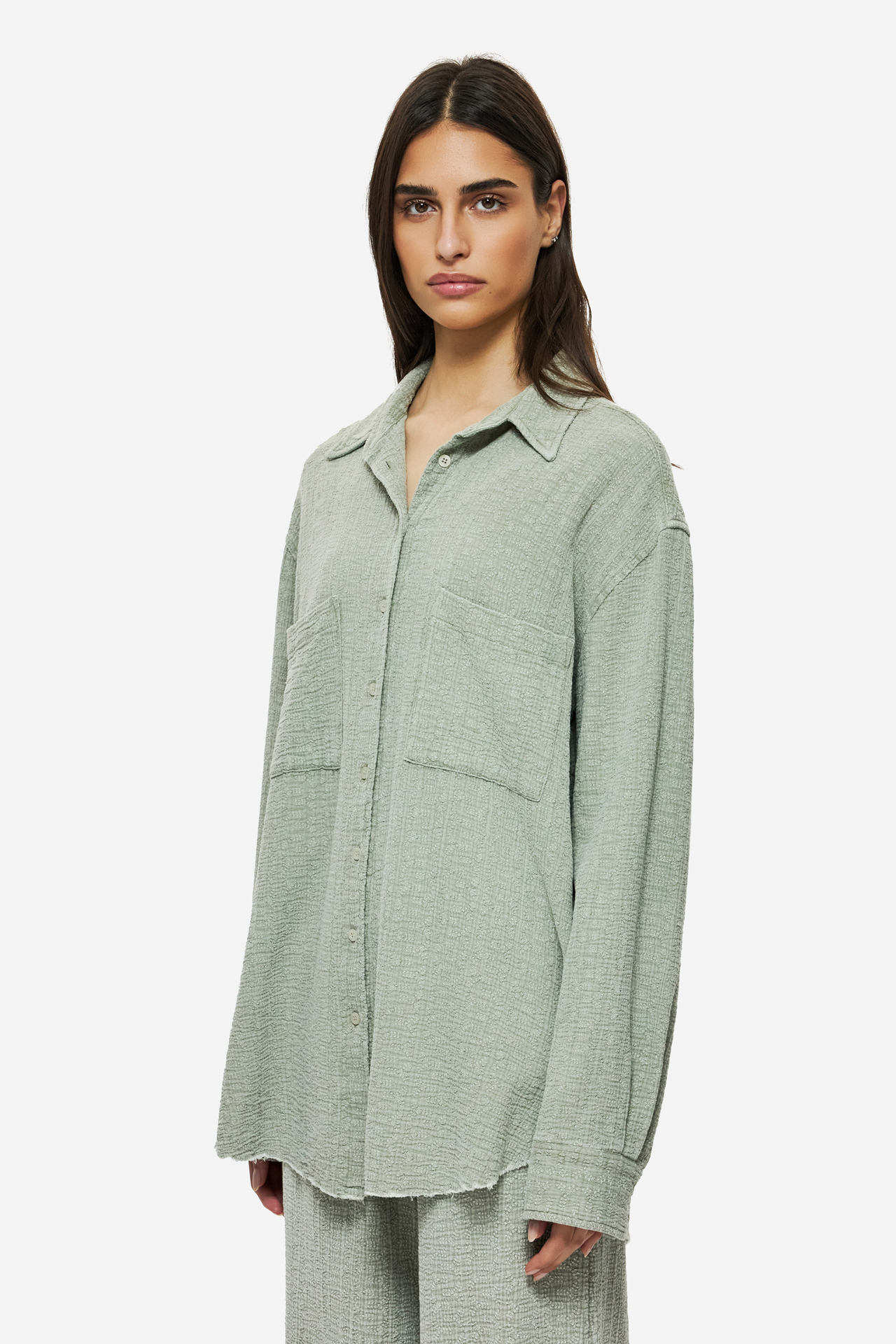 RELAXED SHIRT WITH RAW EDGES