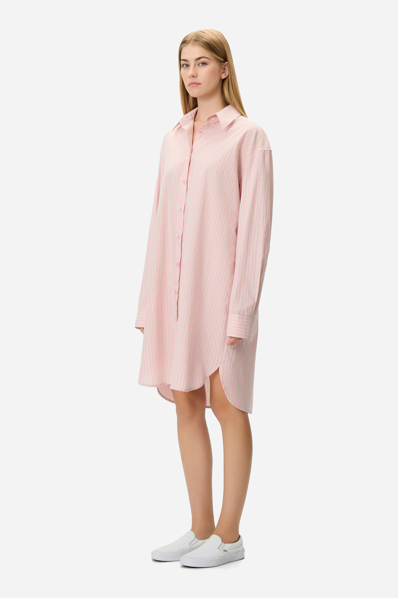 PINK STRIPED TUNIC SHIRT