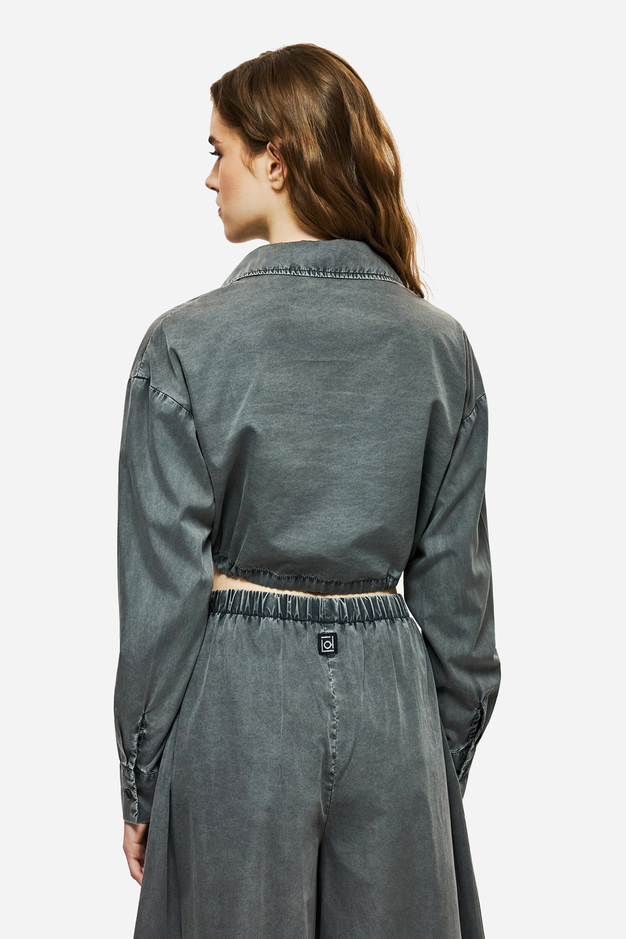 CROPPED SHIRT WITH DRAWSTRING