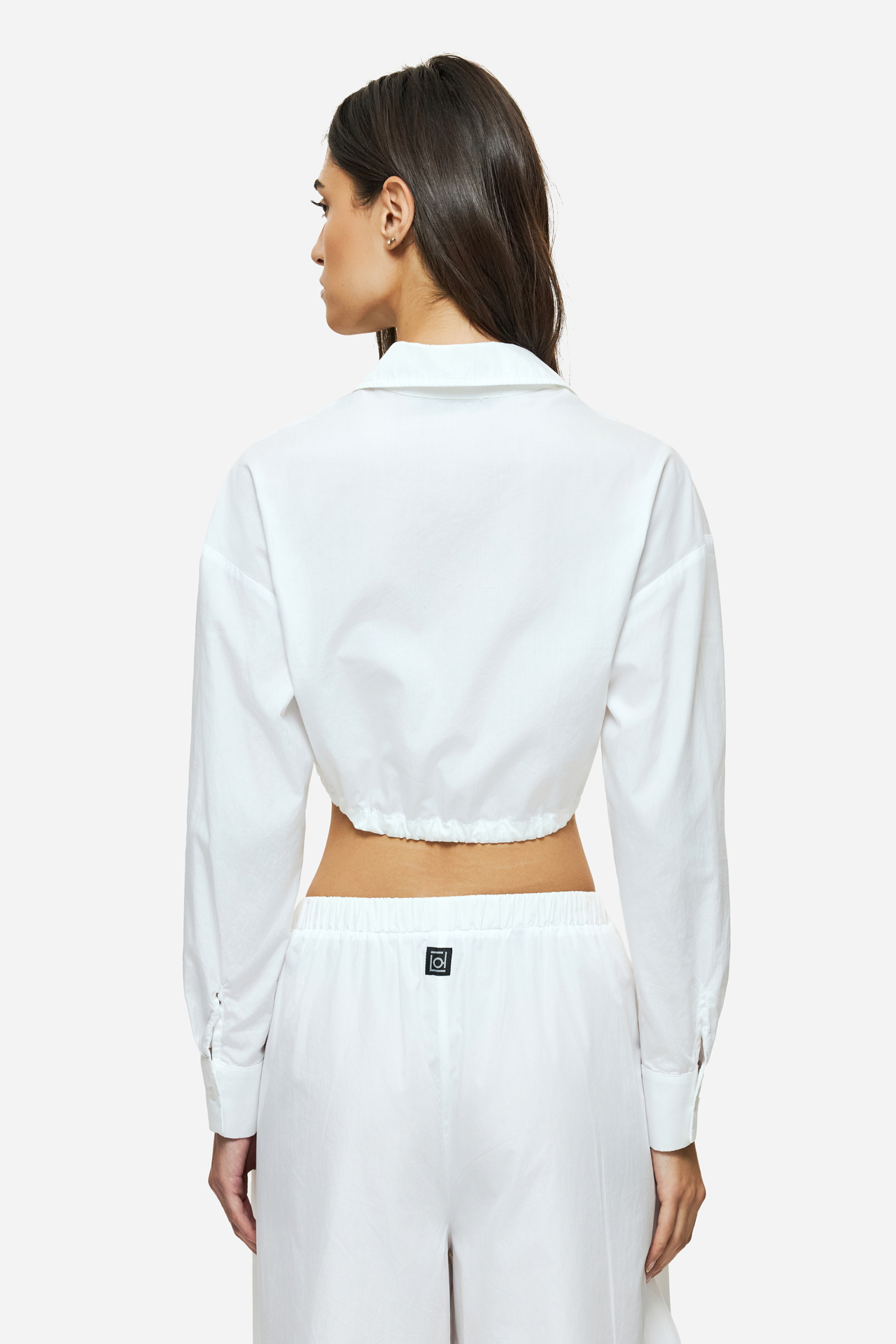CROPPED SHIRT WITH DRAWSTRING