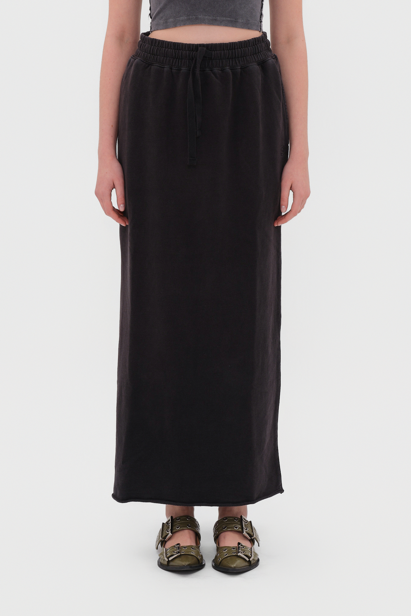 MAXI SKIRT WITH RAW EDGES