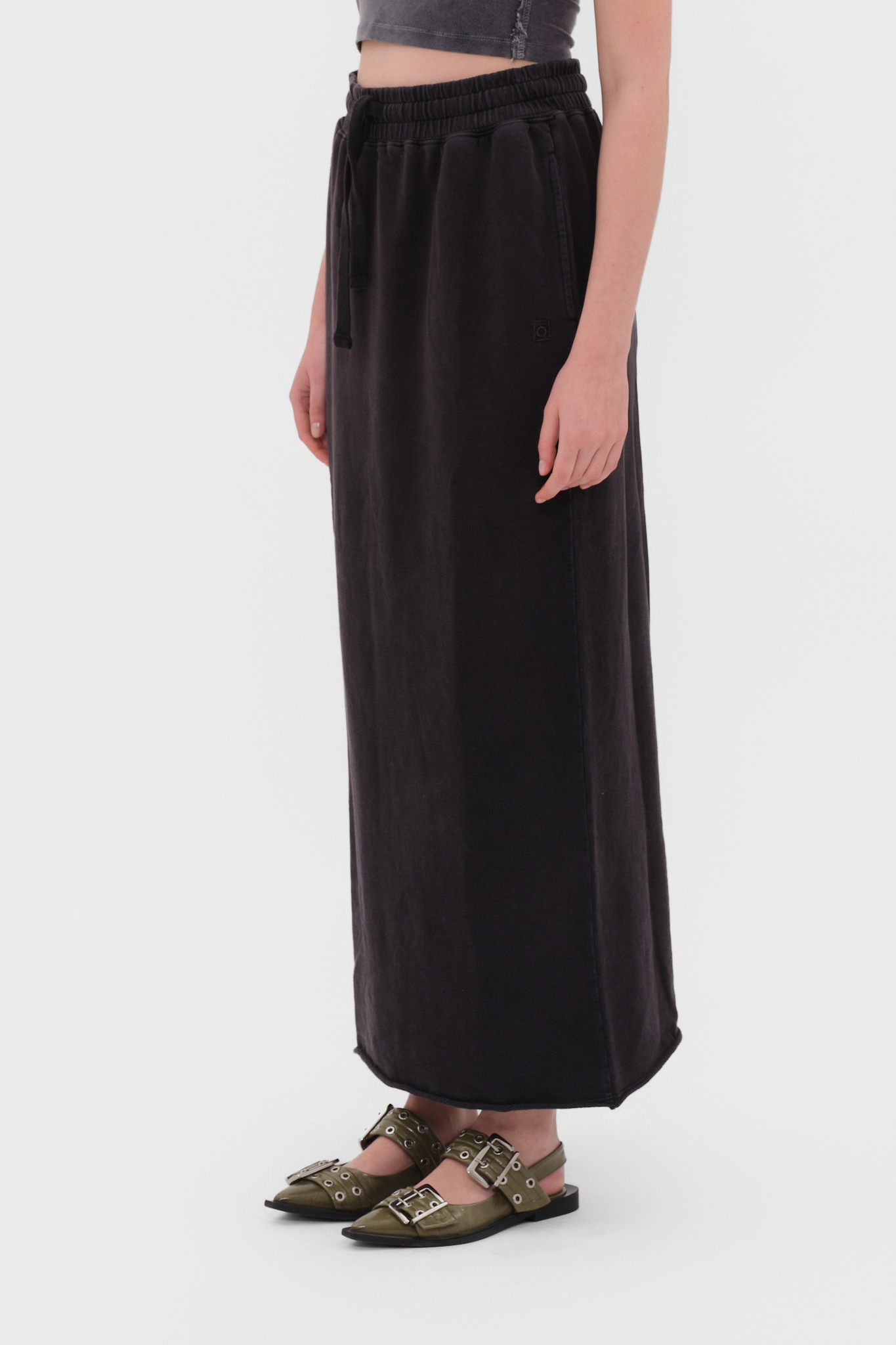 MAXI SKIRT WITH RAW EDGES
