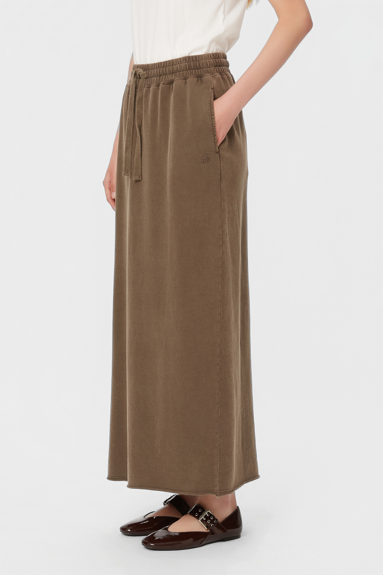 MAXI SKIRT WITH RAW EDGES